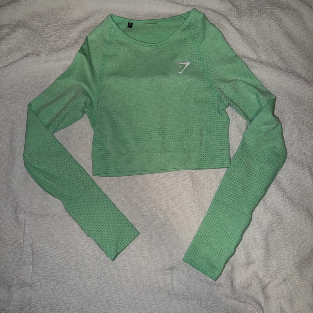 Gymshark Green Long Sleeve Crop Top